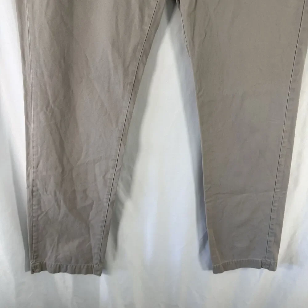 Banana Republic Aiden Chino Mens 32x34 Khaki Flat Front Slash Pocket 100% Cotton